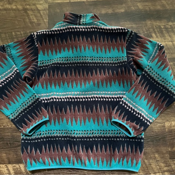 Patagonia Synchilla snap T laughing waters Aztec brown fleece pullover M read - Picture 15 of 16